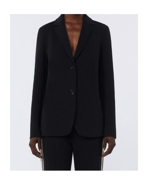 Max Mara Black Single-Breasted Scuba Jersey Jacket