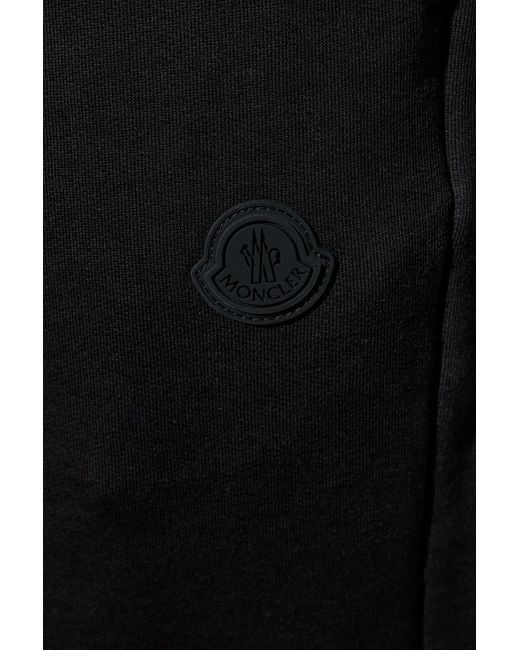 Moncler Black Logo Patch High Waist Jogging Pants for men