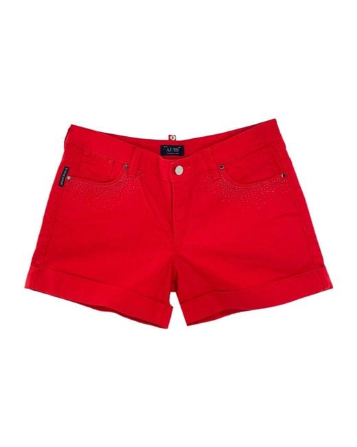 Armani Jeans Red Logo Denim Shorts