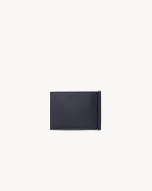 Saint Laurent Blue Paris Bill Clip Wallet for men