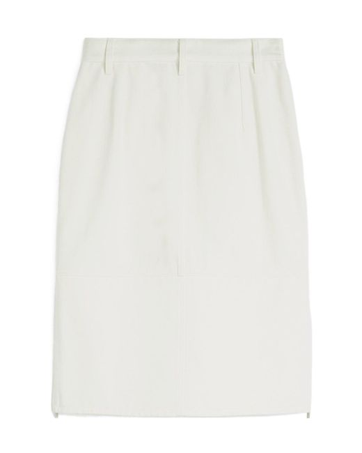 Jil Sander White High-Waist Pencil Skirt