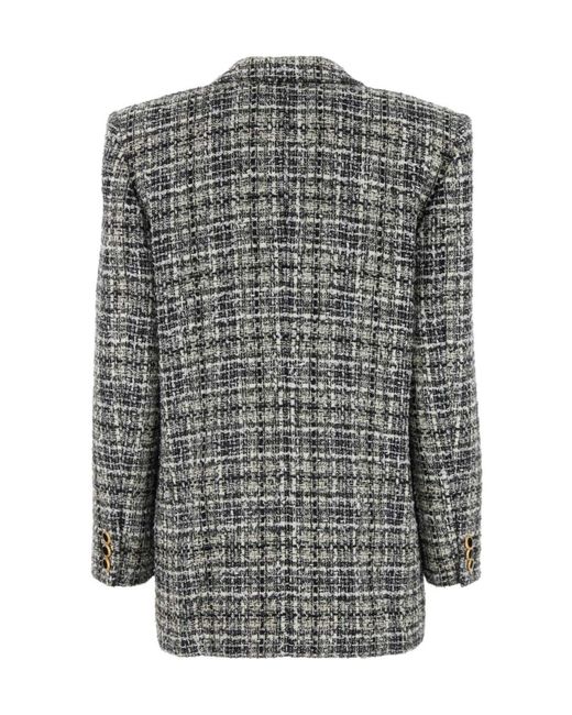 Alessandra Rich Black Checked Tweed Jacket