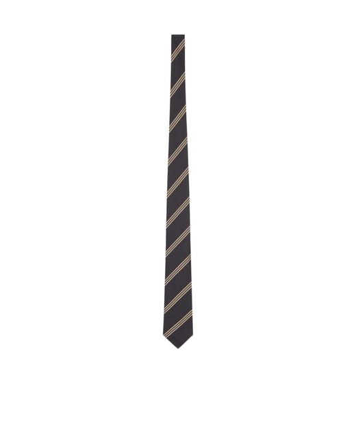 Lardini White Striped Silk Tie for men