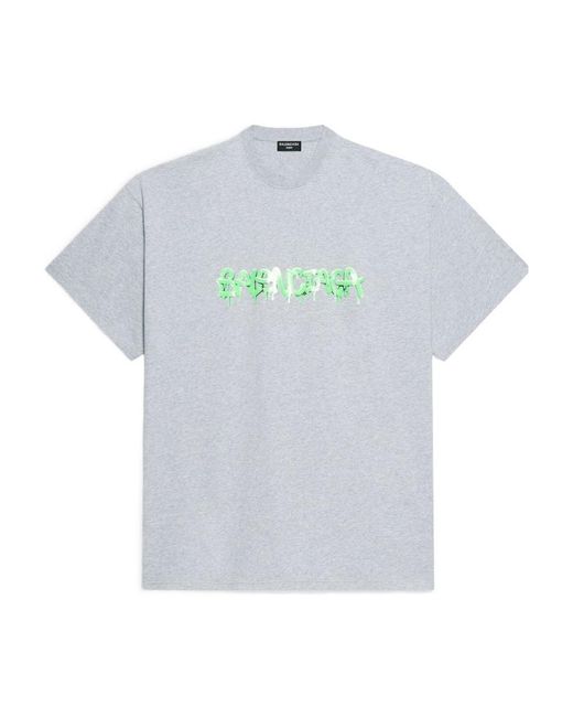 Balenciaga White Graffiti-Logo T-Shirt for men