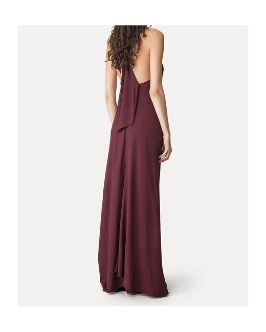 Forte_forte Purple Ring-Detail Halterneck Maxi Dress