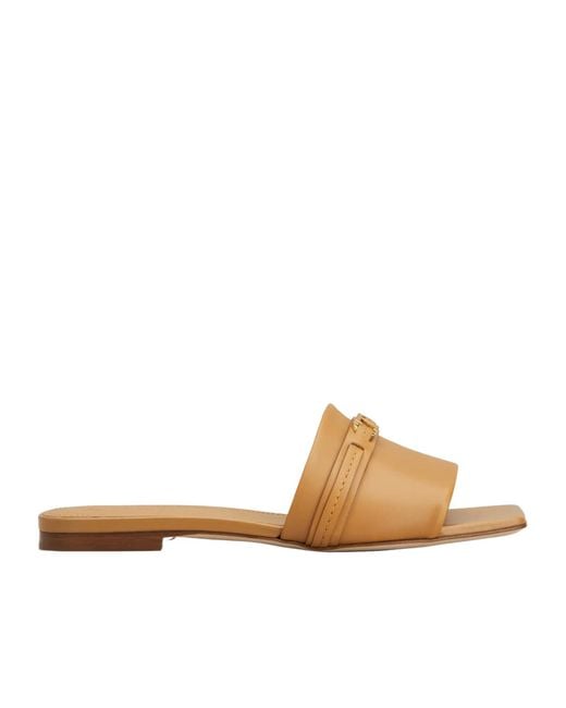 Tod's Multicolor Square-Toe Flat Sandals