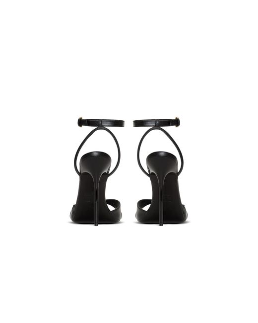 Balmain Black Anthem Buckled Heeled Sandals