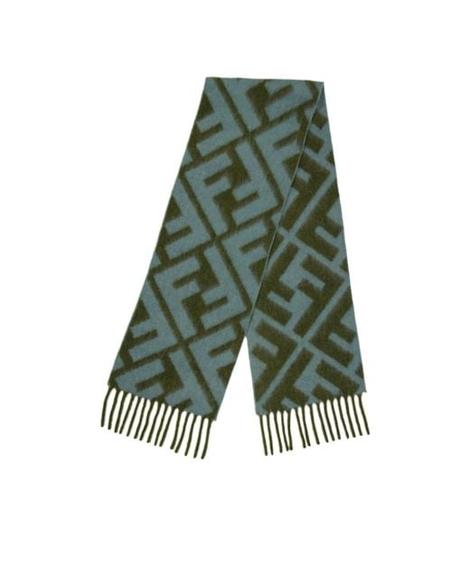 Fendi Green Scarf With Fringes