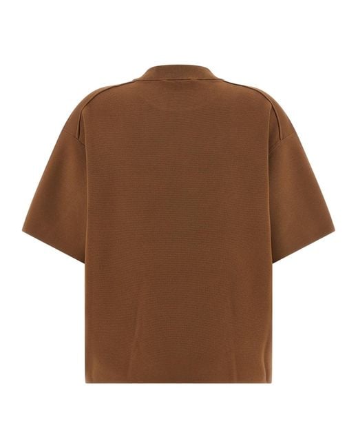 Max Mara Brown Crew Neck Top