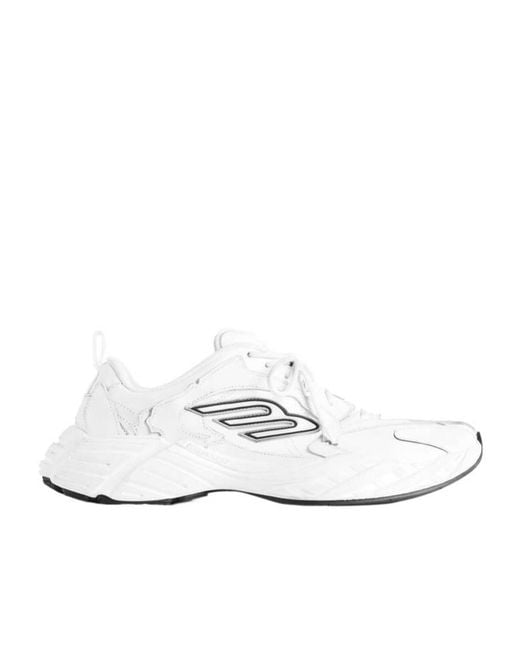 Balenciaga White Monday Lace-Up Sneakers for men