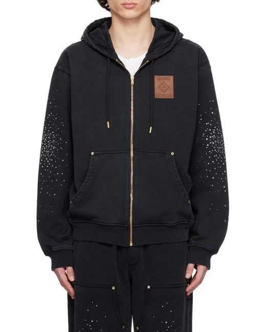 Casablanca Blue La Premonition Hotfix Printed Zipped Hoodie for men