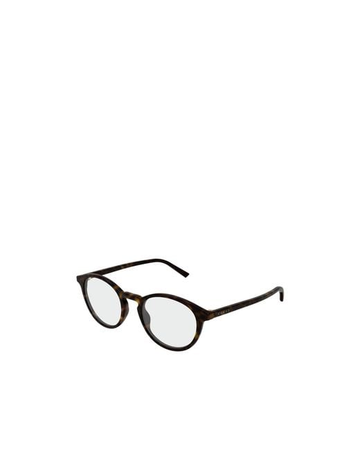 Gucci White Eyewear Round Frame Glasses for men