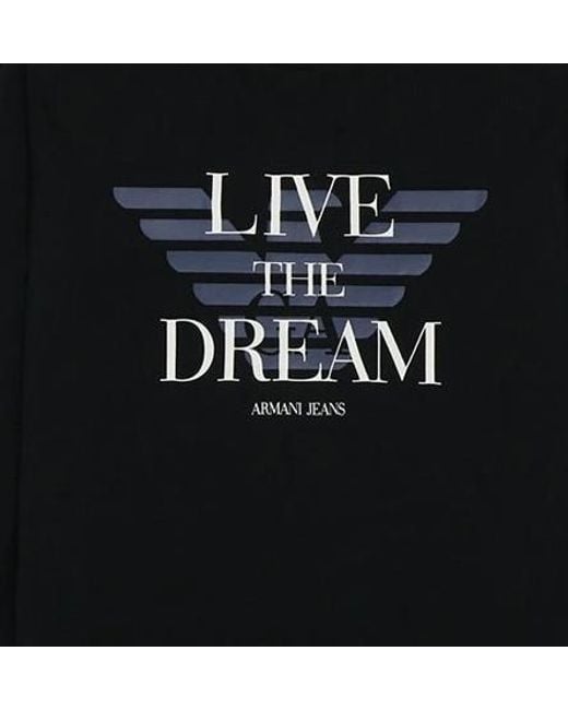 Armani Jeans Black T-Shirt With Round Neck And Long Sleeves for men