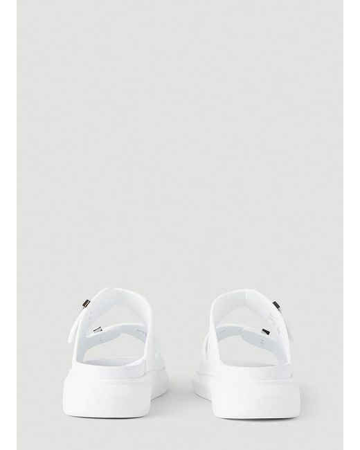 McQueen White Logo-Buckle Detail Sandals for men