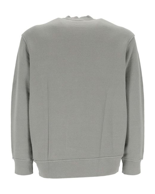 Emporio Armani Gray Logo-Embroidered Crewneck Sweatshirt for men