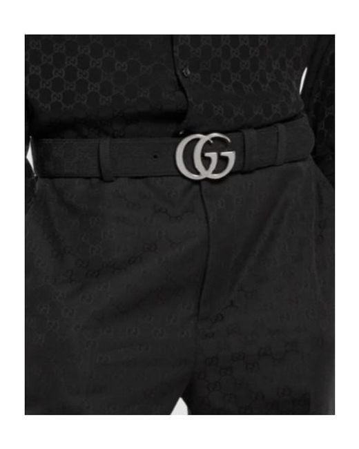 Gucci Black Flat Marmont Belt for men