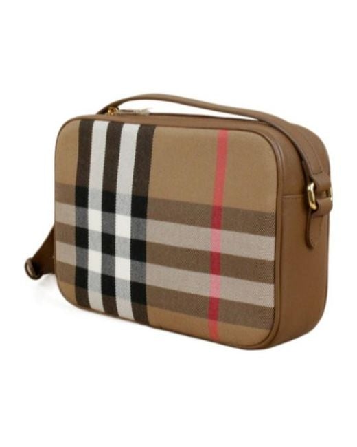 Burberry Multicolor Checked Large Camera Crossbody Bag