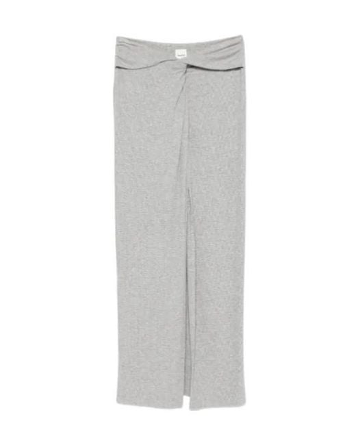 Nanushka Gray Carlene Twisted-Front Maxi Skirt