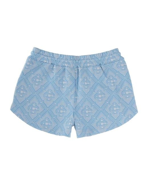Casablanca Blue Monogram Jacquard Shorts
