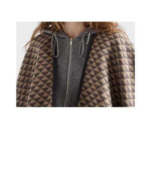 Prada Multicolor Reversible Wool And Cashmere Poncho