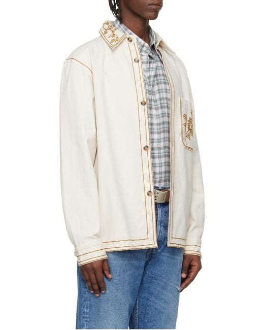 Isabel Marant Natural Rudy Embroidered Shirt for men