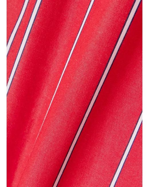 Frankie Shop Red Lui Striped Cotton-Poplin Shorts