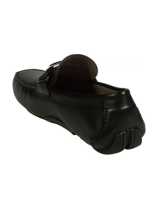 Ferragamo Black Logo Business Casual Shoes for men