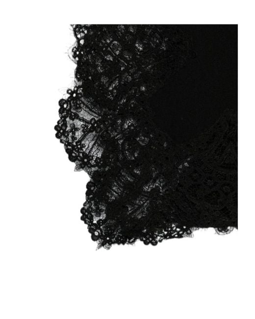 Ermanno Scervino Black Lace-Trimmed Scarf