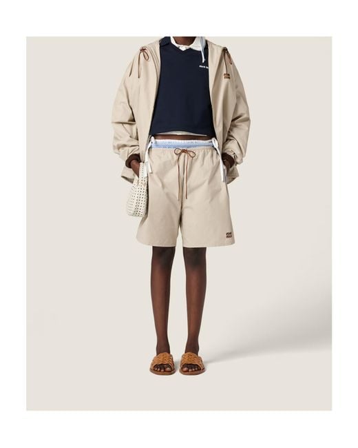 Miu Miu Natural Panama Bermuda Shorts