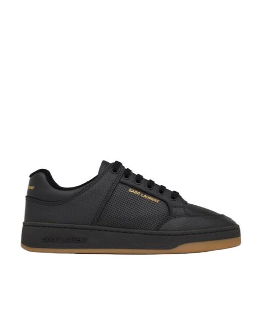 Saint Laurent Black Grained Sneakers for men