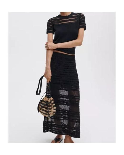 Rag & Bone Black Britt Short-Sleeve Sweater