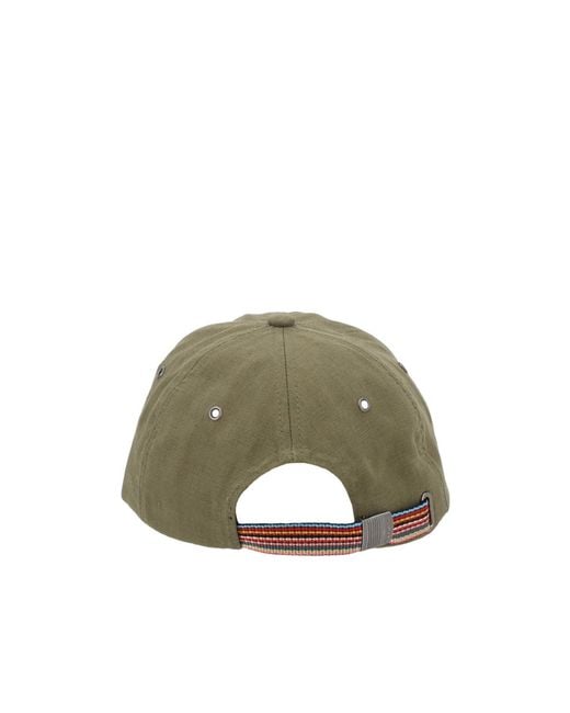 Paul Smith Green Adjustable Linen Baseball Cap for men