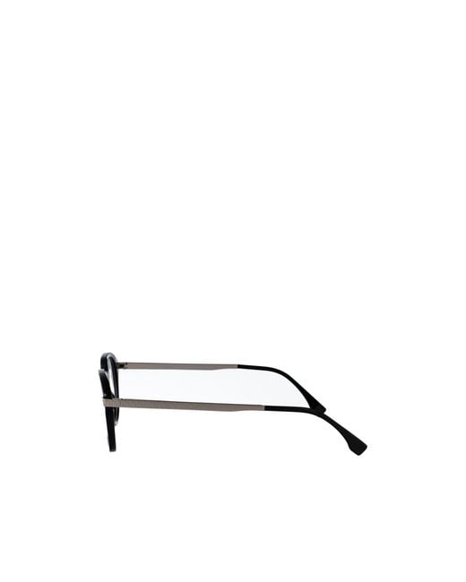 Fendi White Eyewear Oval Frame Glasses for men