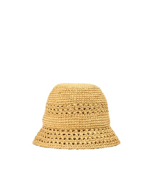 Miu Miu Metallic Hollowed-Out Woven Straw Fisherman Hat