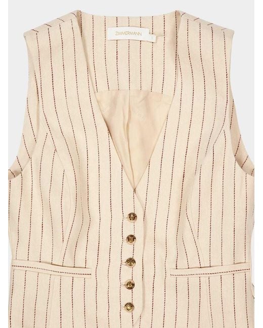 Zimmermann Natural Pinstripe Button Vest