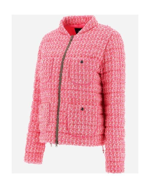 Herno Pink Tweed Bomber Jacket