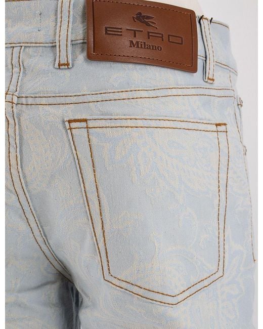 Etro Gray Logo-Patch Jeans