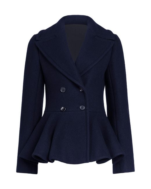 Alaïa Blue Alaïa Peplum Peacoat