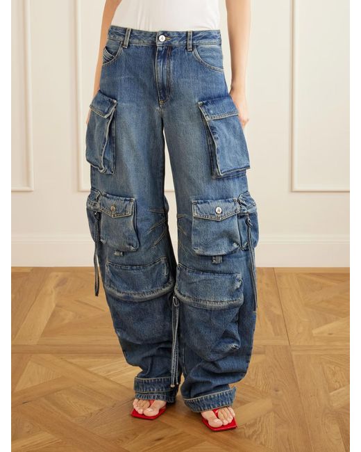 The Attico Blue High-Waist Loose Denim Jeans