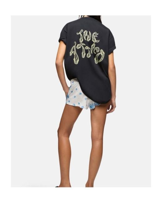 The Attico Blue The Patterned Elastic Waist Shorts