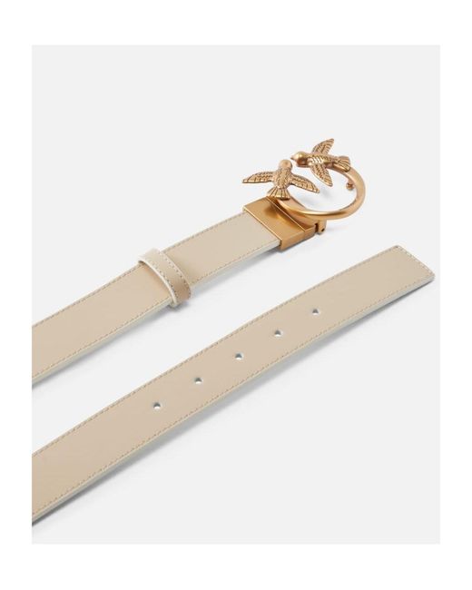 Pinko White Double-Face Love Birds Buckled Belt