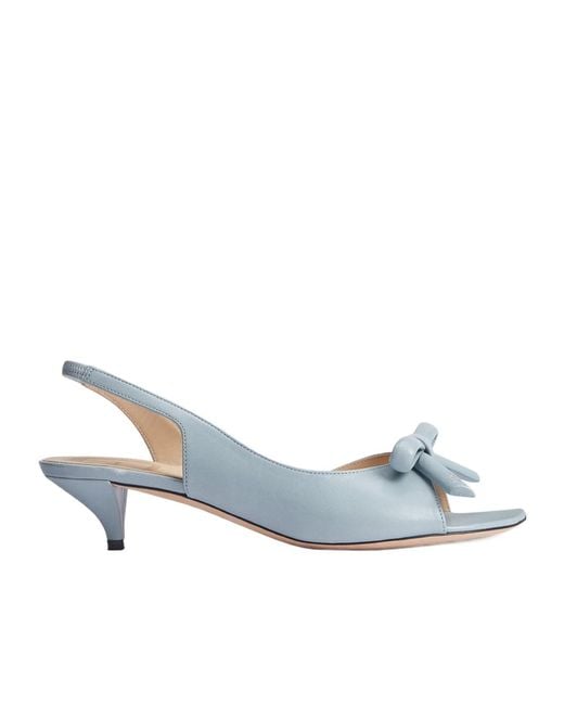 Dior Blue Bow Slingback Heeled Sandals