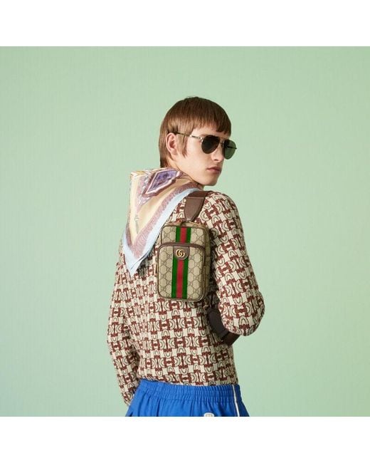 Gucci Multicolor Ophidia Gg Web Striped Belt Bag for men