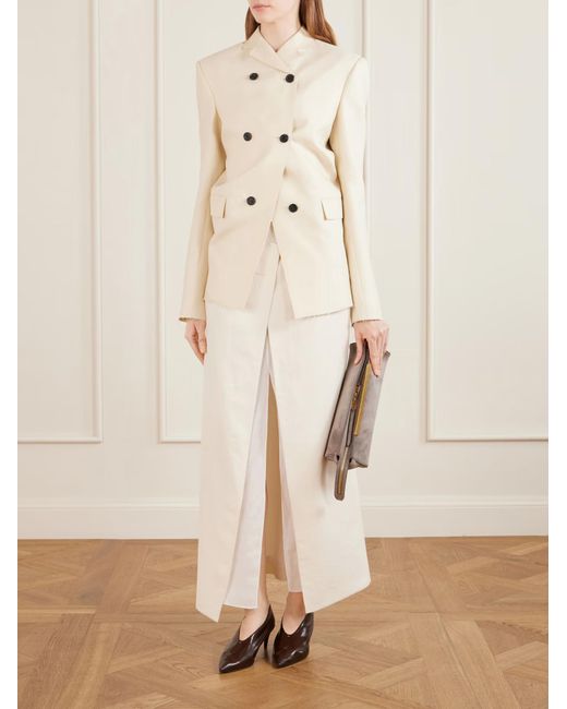 Khaite Natural Rolo Double-Breasted Suit Jacket