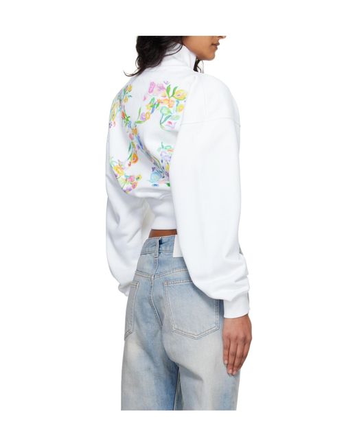 Off-White c/o Virgil Abloh White Arrow Glowing Flower Cropped Jacket