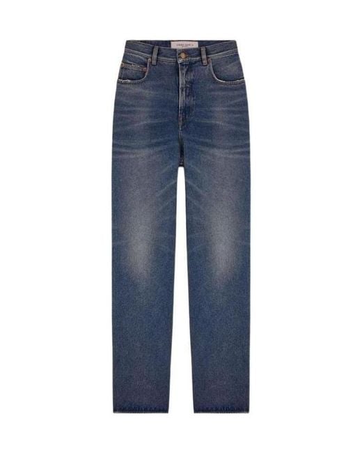 Golden Goose Deluxe Brand Blue Kim Logo Patch Jeans