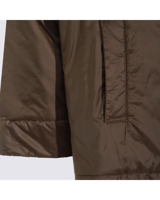 Max Mara Brown The Cube Fiore Quilted Hooded Jacket