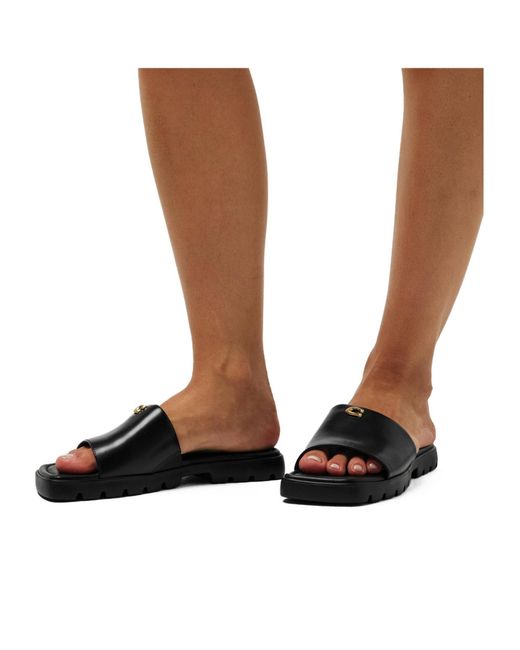 COACH Black Florence Sandals