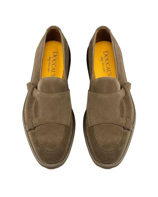 Doucal's Brown Suede Loafers for men