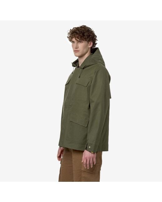 K-Way Green Erhal Hoodie Zip-Up Jacket for men